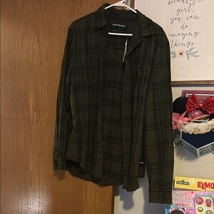 Calvin Klein Dark Green Checkered Shirt